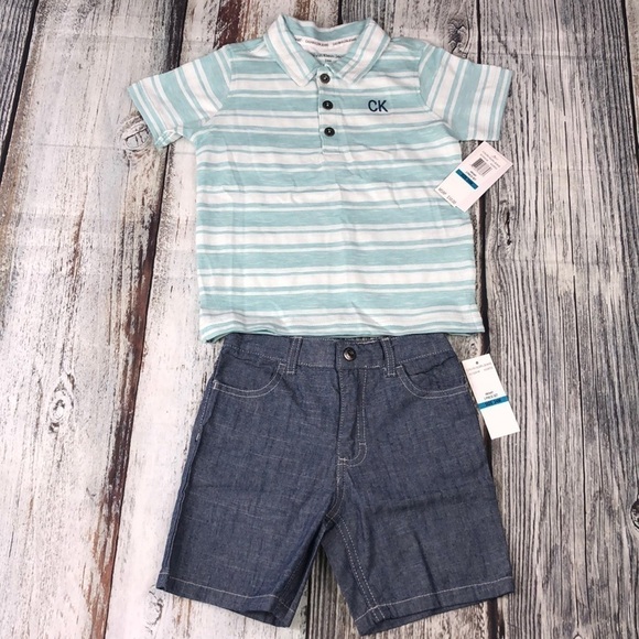 NWT Calvin Klein 2Pc Jean Set Boys Size 24M - Picture 1 of 16